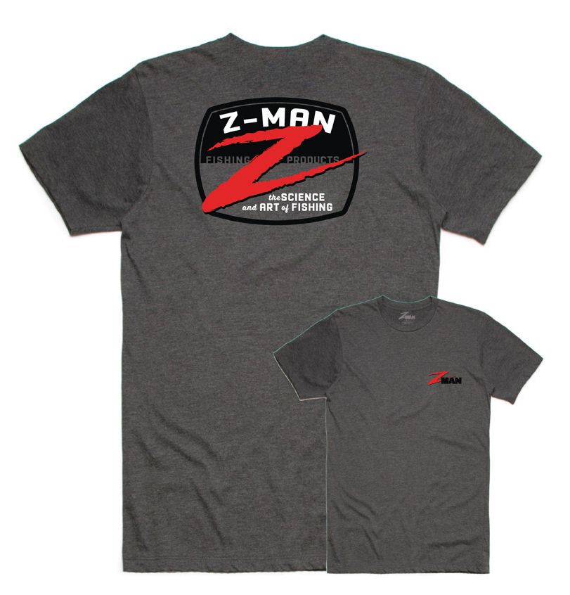 Z MAN Z BADGE LOGO TEEZ CHARCOAL HEATHER FROM PREDATOR TACKLE.jpeg Z-MAN Z-Badge Logo TeeZ - Charcoal Heather - XL